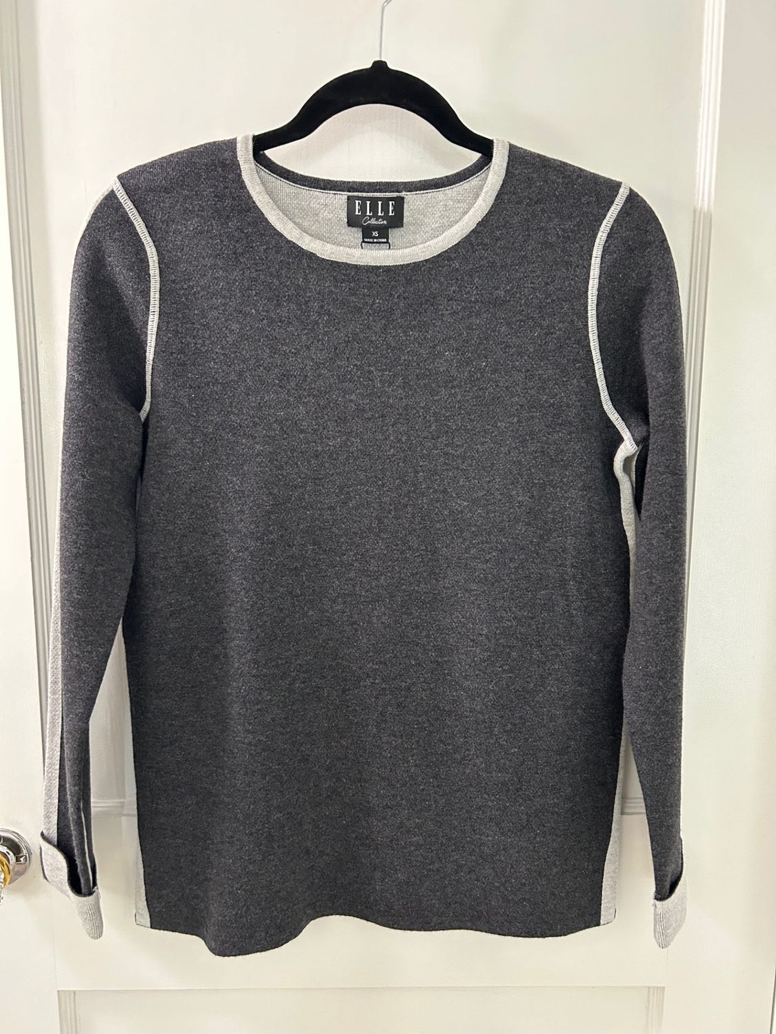 Cotton/Cashmere Charcoal Reversible Sweater