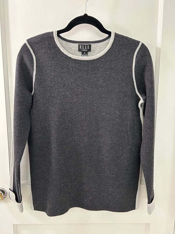 Cotton/Cashmere Charcoal Reversible Sweater