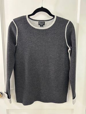 Cotton/Cashmere Charcoal Reversible Sweater