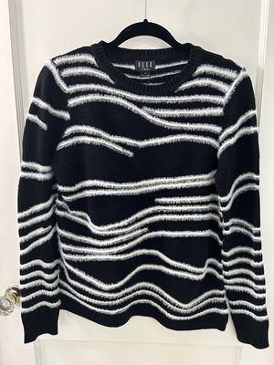 Beautiful Black/White Cotton/Cashmere Sweater