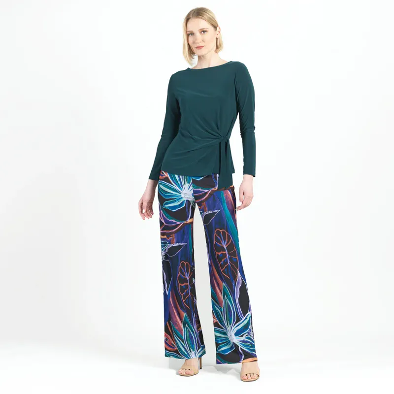 Hunter Green Side Tie Waist Top