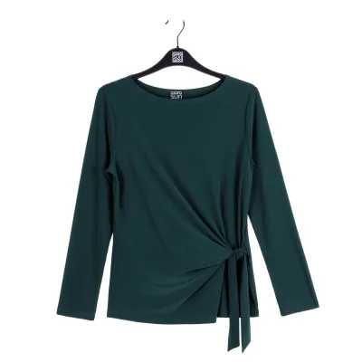 Hunter Green Side Tie Waist Top
