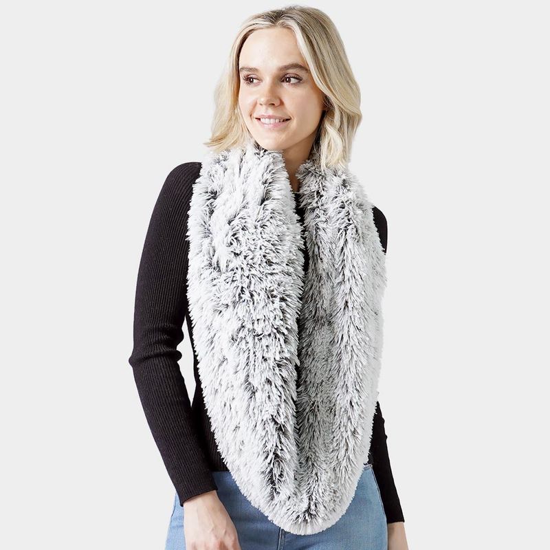 Long  Faux Fur Furry Infinity Scarf