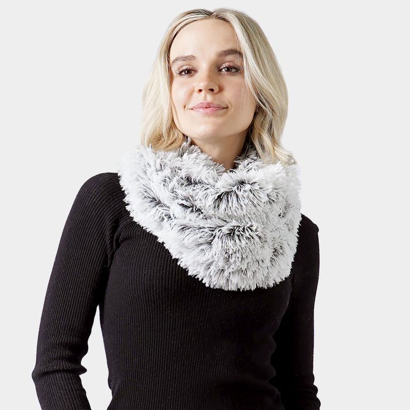 Long  Faux Fur Furry Infinity Scarf
