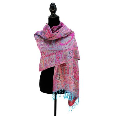 Metallic Paisley Printed Pashmina Scarf Shawl
