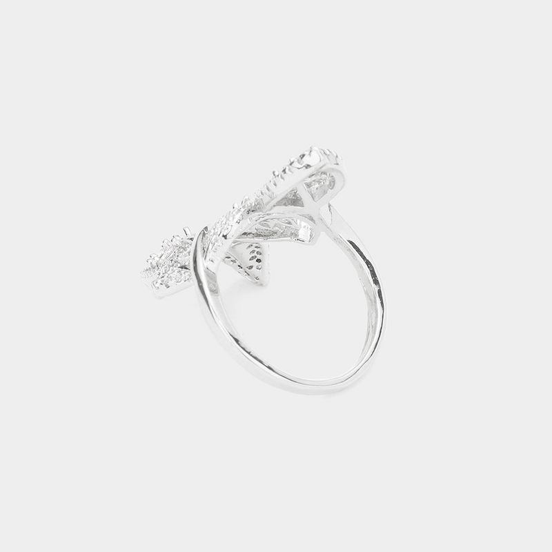 CZ Stone Pave Leaf Ring