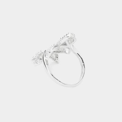 CZ Stone Pave Leaf Ring