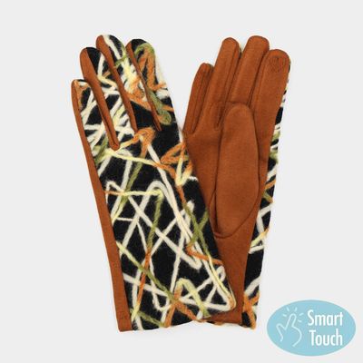 Geometric Multi Embroidered Smart Touch Gloves