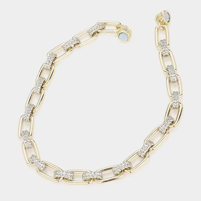 14K Gold Plated Two Tone Chunky Chain Magnetic Necklace