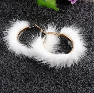 Large Gold/Faux Fur Hoops