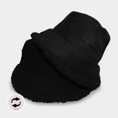 Reversible Faux Fur Sherpa Bucket Hat