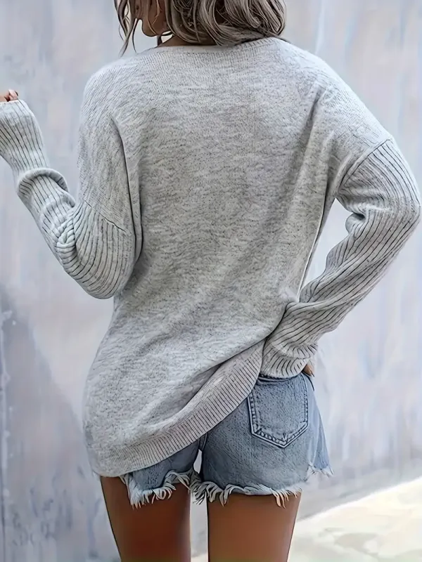 Grey Black Heart Super Soft light-Weight Sweater