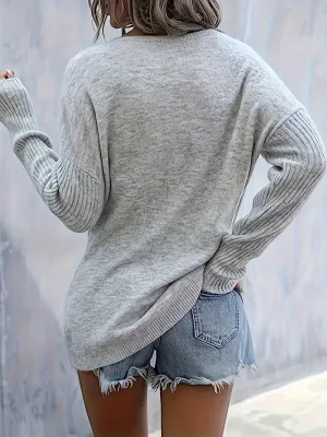 Grey Black Heart Super Soft light-Weight Sweater