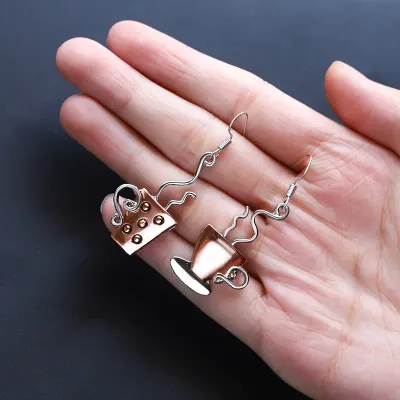 Vintage-Inspired Coffee &amp; Tea Cup Dangle Earrings
