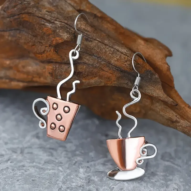 Vintage-Inspired Coffee & Tea Cup Dangle Earrings Vintage-Inspired Coffee & Tea Cup Dangle Earrings