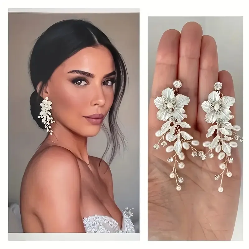 Freshwater Pearl And Crystal Formal Earrings