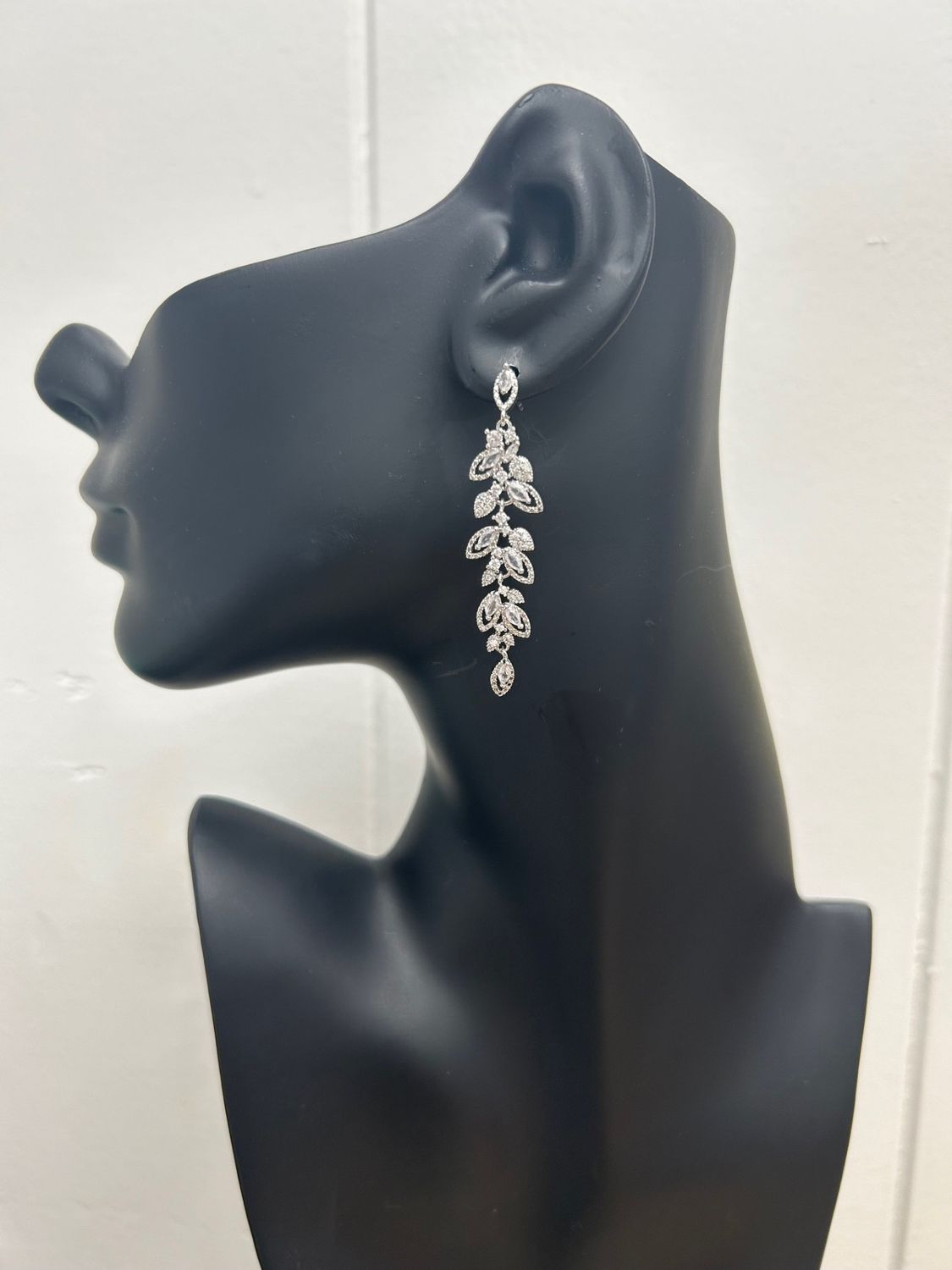Delicate Marquise CZ Pave Surround Cascading Earrings