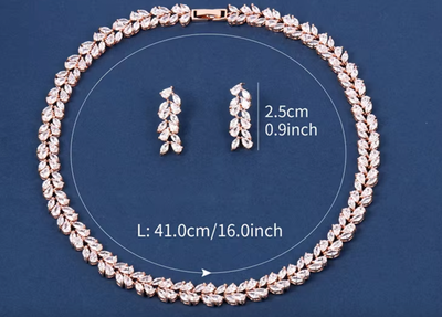 AAA CZ Marquise/Pear Shaped Collar Necklace Set