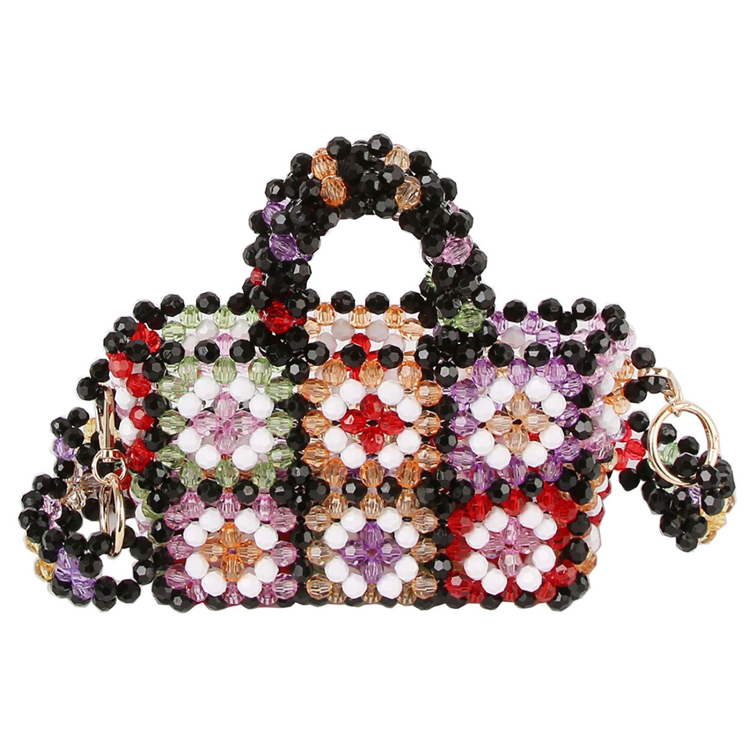 Multi Crystal Beaded Flower Bag