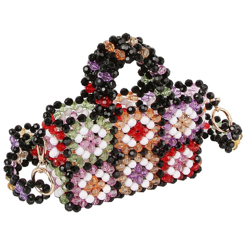Multi Crystal Beaded Flower Bag