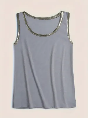 Steal Blue Tank with Silver Metallic Trim