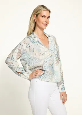 Spectral Neutral Popover Long Sleeve Blouse