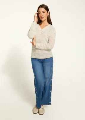 Confetti Long Sleeve V-Neck Sweater