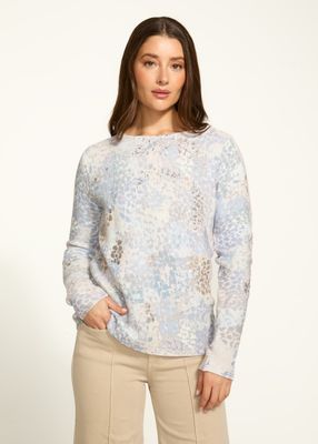 FDJ Ivory/Pastel/ Gold Metallic Print Sweater