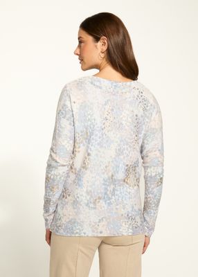 FDJ Ivory/Pastel/ Gold Metallic Print Sweater