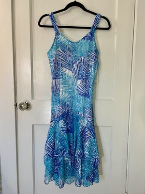 Tango Mango Blue/White Tropical Dress