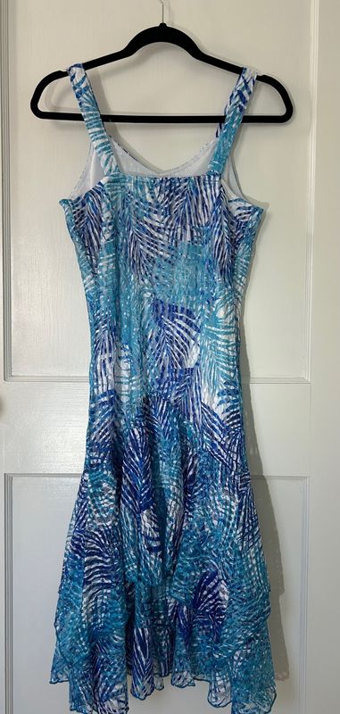 Tango Mango Blue/White Tropical Dress