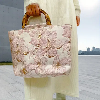 Handmade Embroidered Vintage Floral Canvas Tote Bag