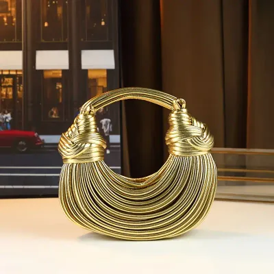 Handwoven Designer Inspired Metallic Handbag