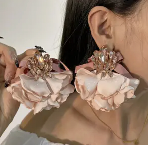 XLarge Pink/Mauve/Rose Gold Statement Earrings