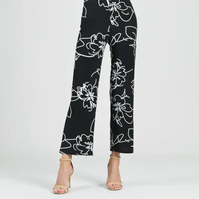 Blossom Sketch Crepe Knit Side Slit Ankle Pant