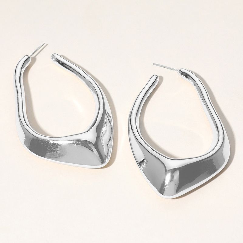 Abstract Open Teardrop Hoop Earrings