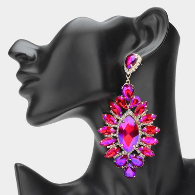Statement Marquise Stone Centered Evening Earrings
