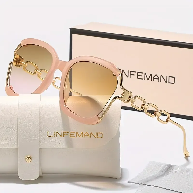 Designer Inspired Chic Chain Detail Sunglasses