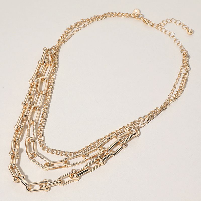 Metal Hardware Paperclip Chain Layered Necklace