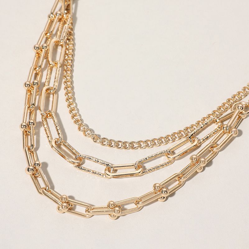 Metal Hardware Paperclip Chain Layered Necklace