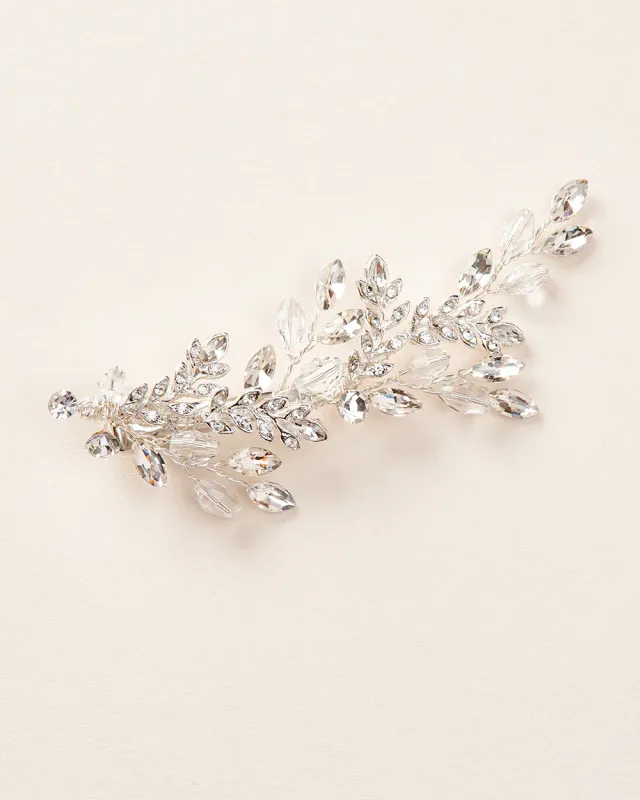 A Crystal Adorned Vine Motif Soft Organic Look Formal Hair Clip