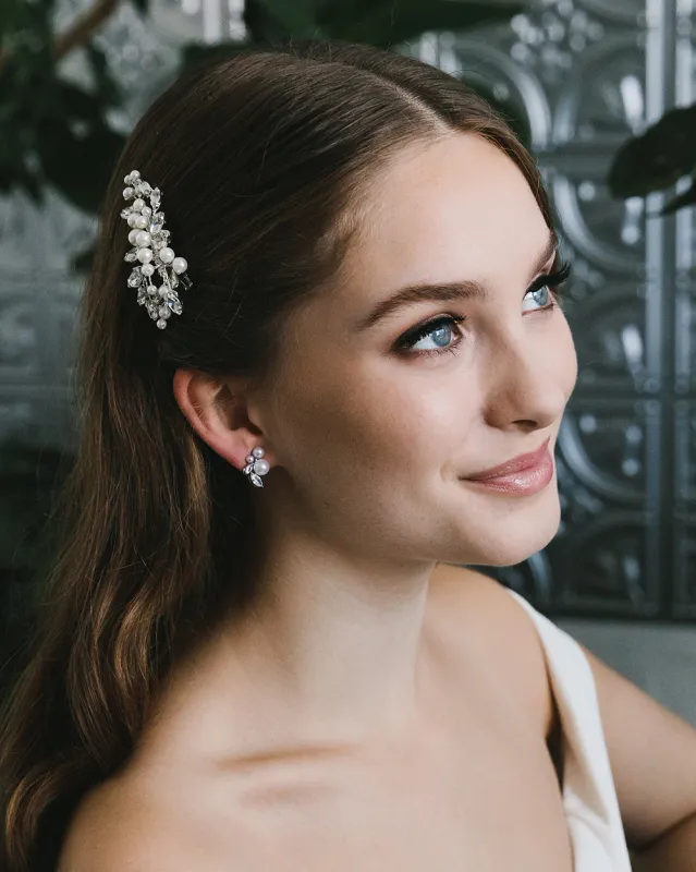 Hand-wired Pearl/Marquise Branches  Style Petite Clip