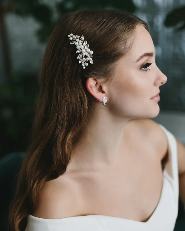 Hand-wired Pearl/Marquise Branches  Style Petite Clip