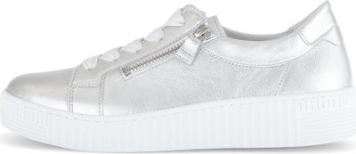 Gabor German Made Silver Leather Zipper Sneaker