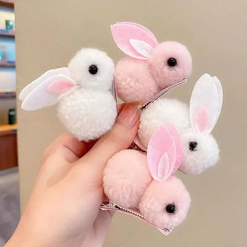 2pcs Cute Plush Rabbit Hair Clip