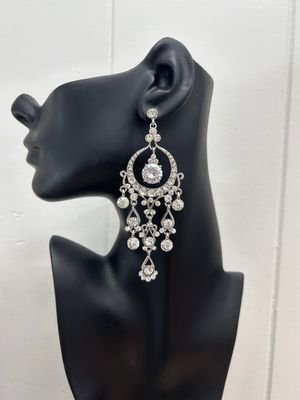 Spectacular Dramatic CZ Chandelier Earrings