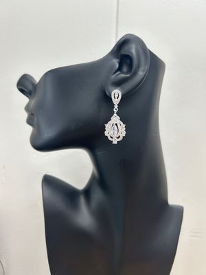 Elegant Regal Silver Platted Formal Earrings