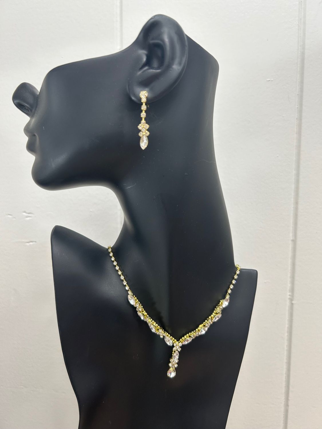 Gold Clear Crystal Marquise/Pear Drop Set