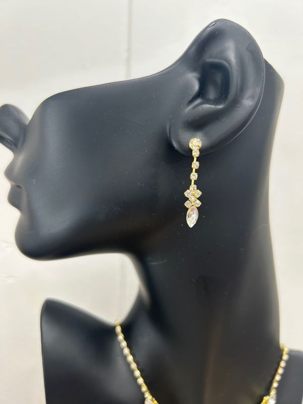 Gold Clear Crystal Marquise/Pear Drop Set