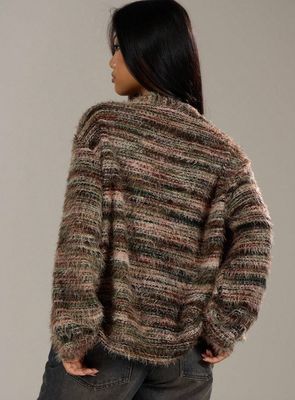 Super Soft Warm Tone Multi Colored Button Sweater